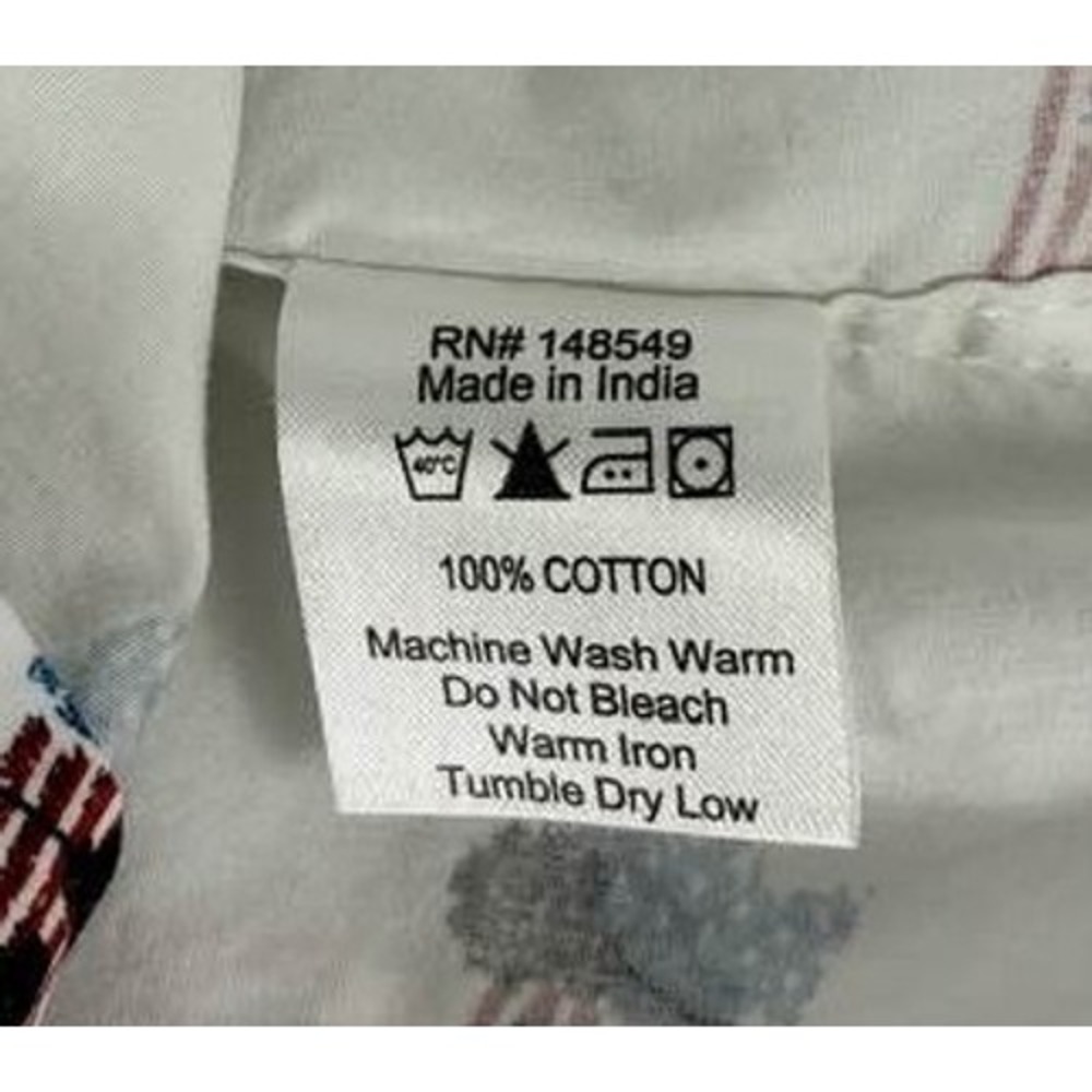 Free Planet Flag Print Button Up Shirt Small Americana Cotton‎ Summer Coastal - Picture 10 of 11